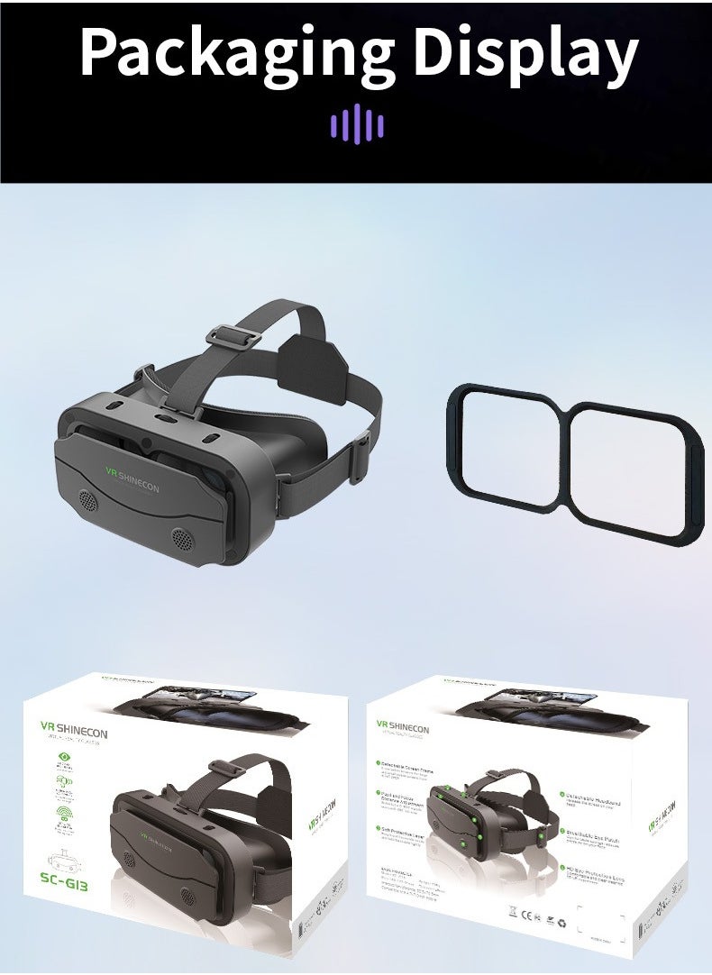 Immersive VR Glasses for Smartphones – Virtual Reality Headset for 4.7-7.0 Inch Phones, 3D Movie & Gaming Experience, Adjustable Pupil & Focal Distance, 100° Wide View, Lightweight & Portable