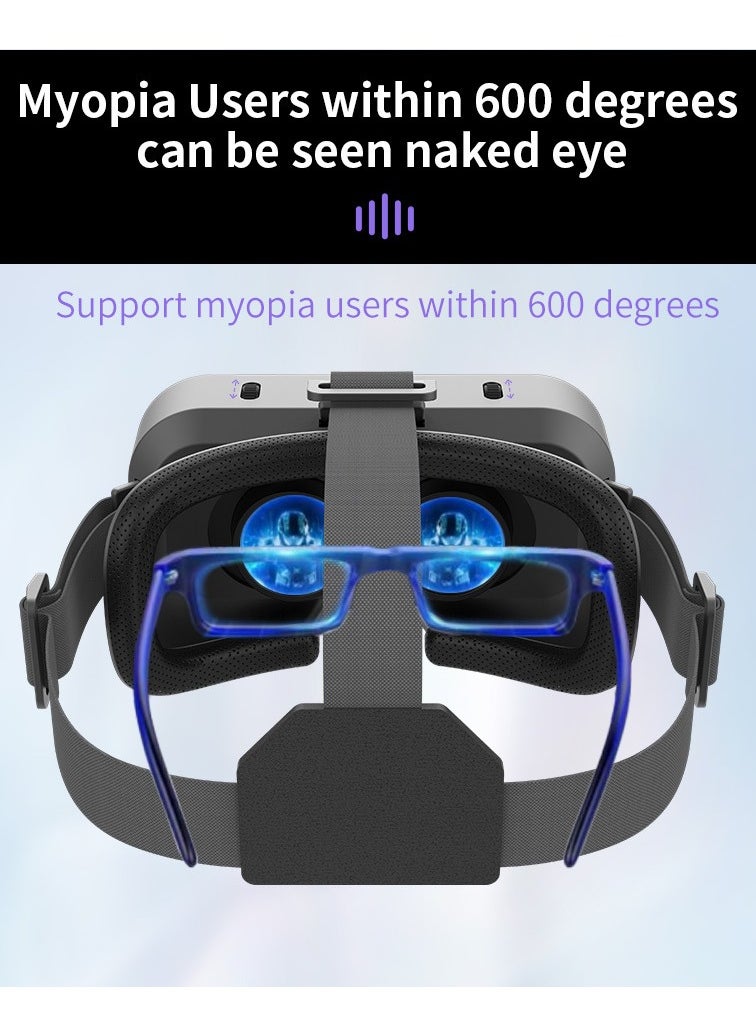 Immersive VR Glasses for Smartphones – Virtual Reality Headset for 4.7-7.0 Inch Phones, 3D Movie & Gaming Experience, Adjustable Pupil & Focal Distance, 100° Wide View, Lightweight & Portable