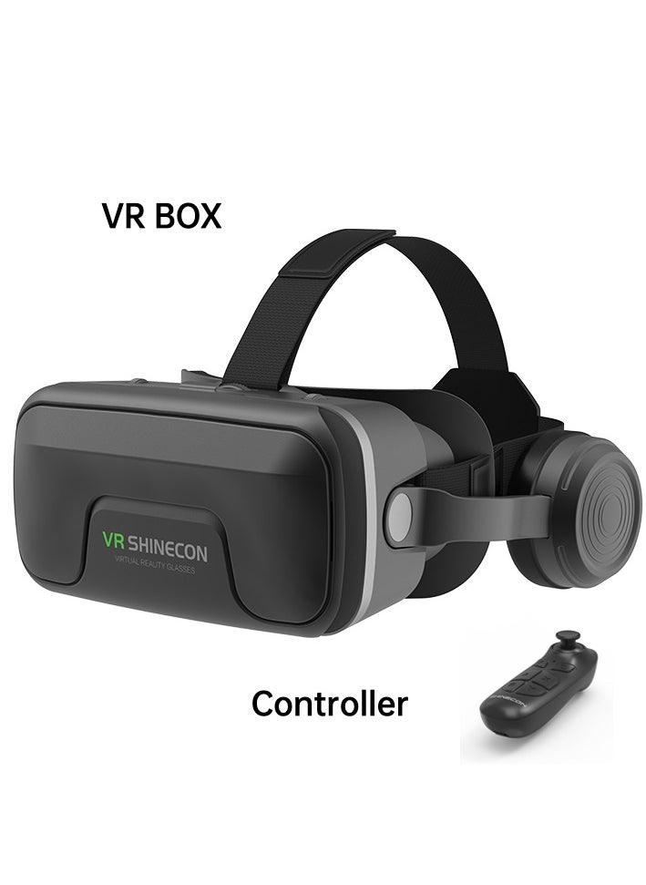 VR 3D Virtual Reality Headset(Support 5.5-7.2 inch mobile phones) with Controller for Movies and Games