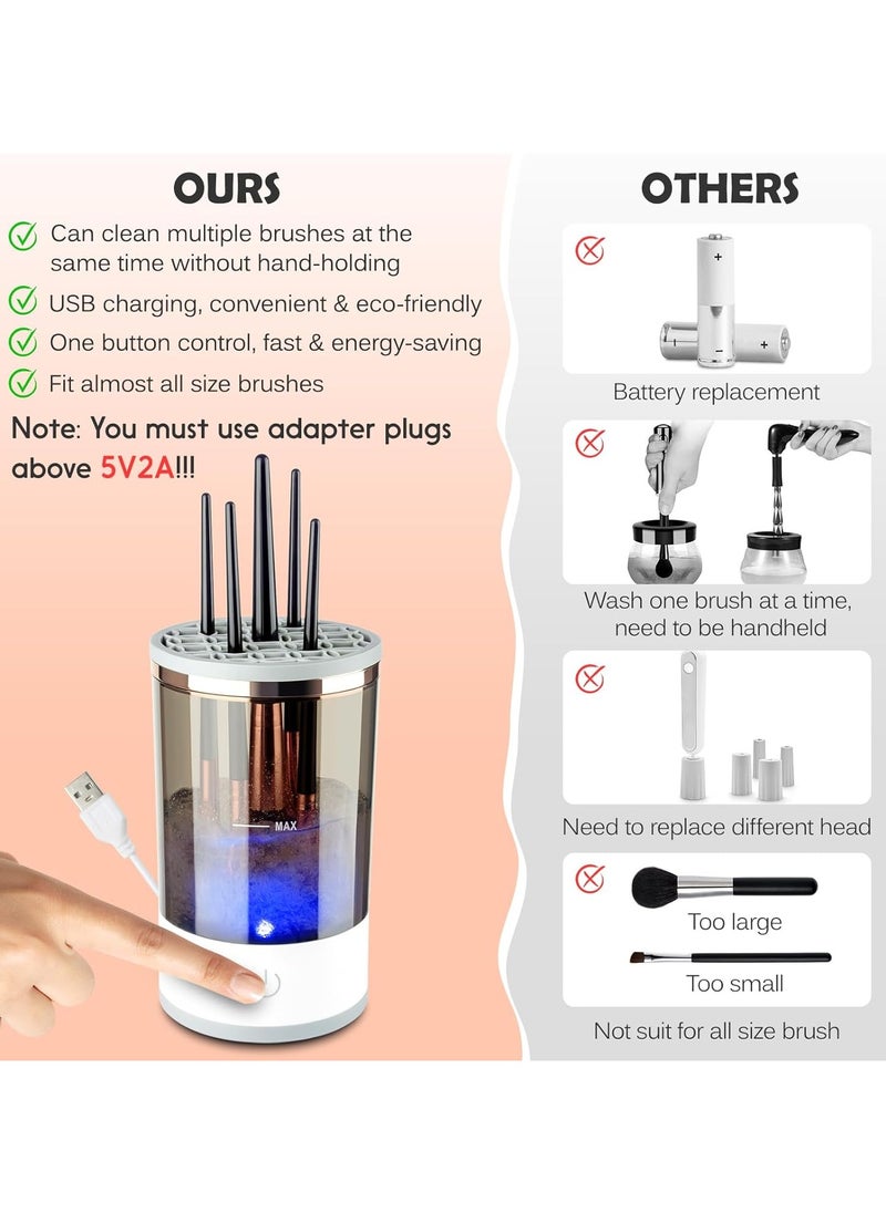 Electric Makeup Brush Cleaner, Makeup Brush Cleaner Machine with Brush Clean Mat, Automatic Cosmetic Brush Cleaner Makeup Brush Tools for All Size Beauty Makeup Brushes Set, Gift for Women Wife Friend