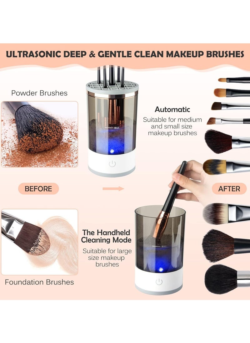 Electric Makeup Brush Cleaner, Makeup Brush Cleaner Machine with Brush Clean Mat, Automatic Cosmetic Brush Cleaner Makeup Brush Tools for All Size Beauty Makeup Brushes Set, Gift for Women Wife Friend