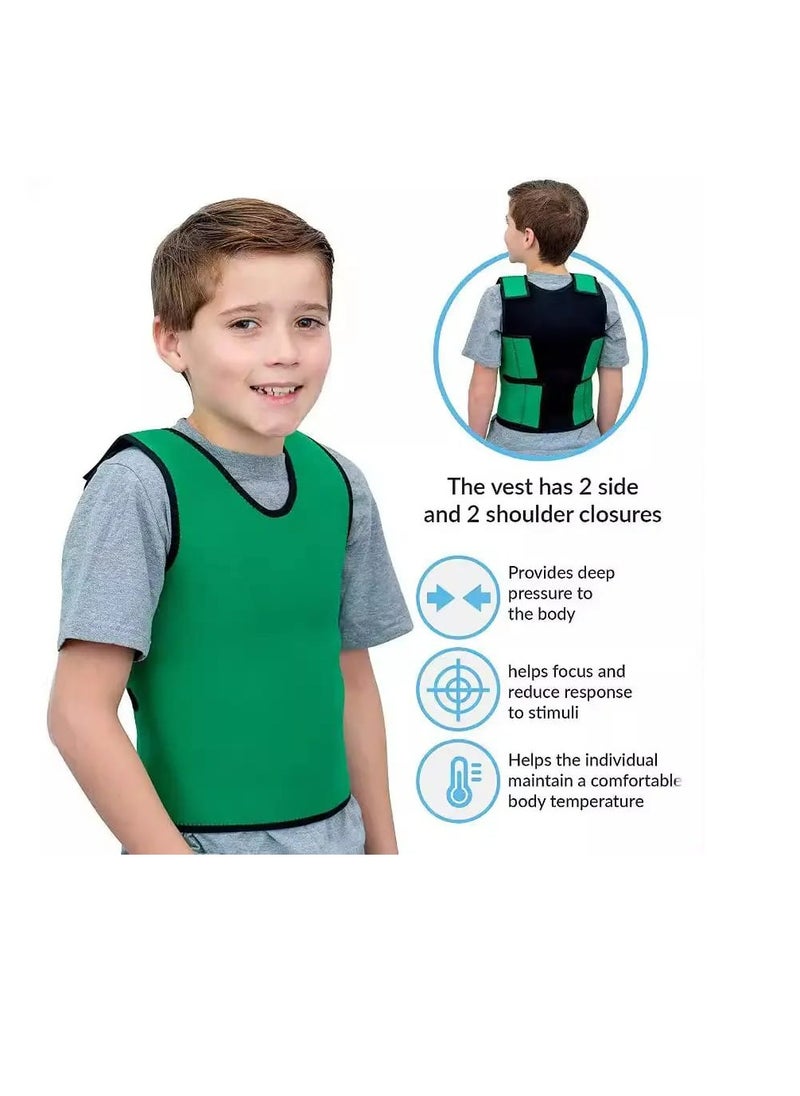 Sensory Compression Vest Deep Pressure Comfort for Autism, ADHD, Hyperactivity and Sensory Processing Disorder, Deep Pressure Vest for Kids, Medium Size