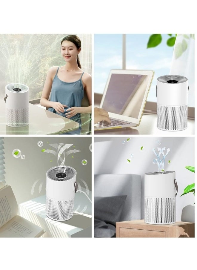 Air Purifier USB 360° Air Filter Cleaner with 3 Speed Remove 99.97% Dust Pollen Pet Dander Hair Smell Purifies Max up to 71m²/H for Bedroom Home Office