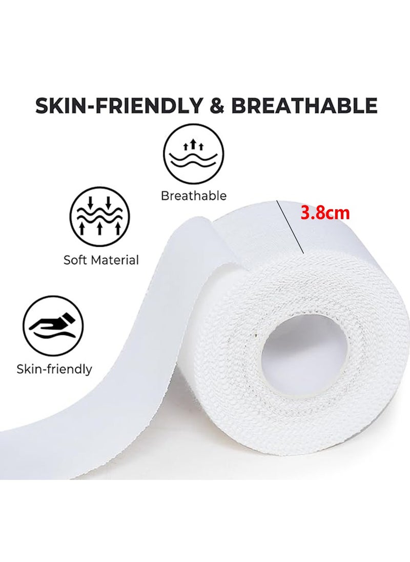 4-Roll Zinc Oxide Tape,Breathable Wrist Finger Strapping Tape Cohesive Bandage Flexible- 3.8cm X 10m