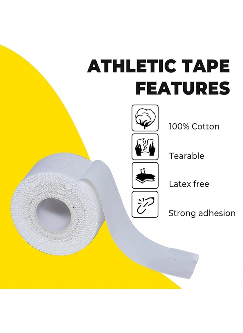 4-Roll Zinc Oxide Tape,Breathable Wrist Finger Strapping Tape Cohesive Bandage Flexible- 3.8cm X 10m