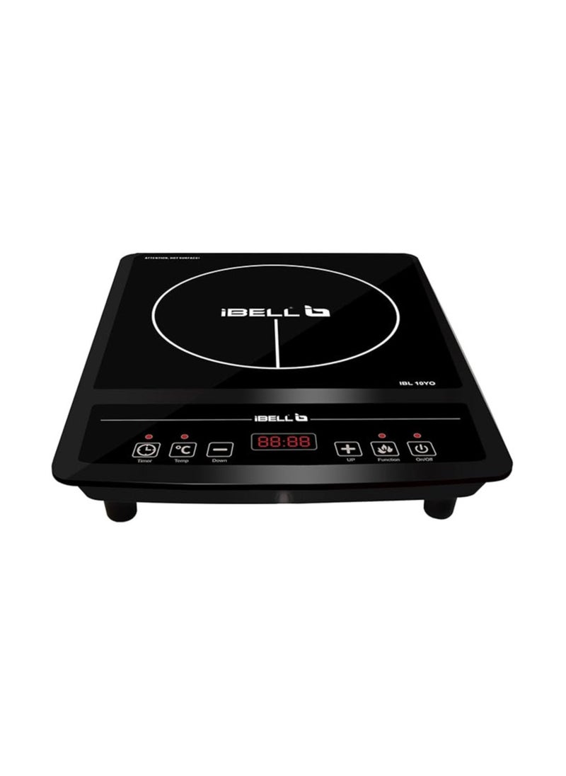 iBELL 10YO Induction Cooktop, 2000W with Crystal Glass, Auto Shut Off and Overheat Protection, BIS Certified, (Black)