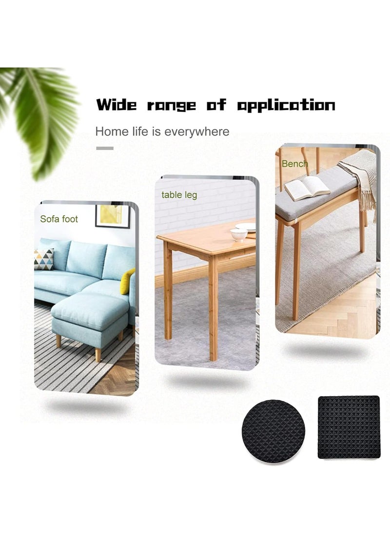 120 Pcs Non Slip Rubber Pads Felt Pads Self Adhesive Rubber Feet Round Square Self Adhesive Floor Protector for Table Legs Chair Bed