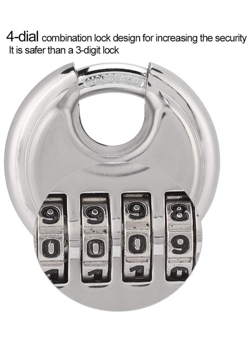 4-Digits Combination Padlock, Alloy Steel Security Lock for School, Gym, Toolbox, Closet, Wardrobe, Gate, Cabinet (2 Pack)