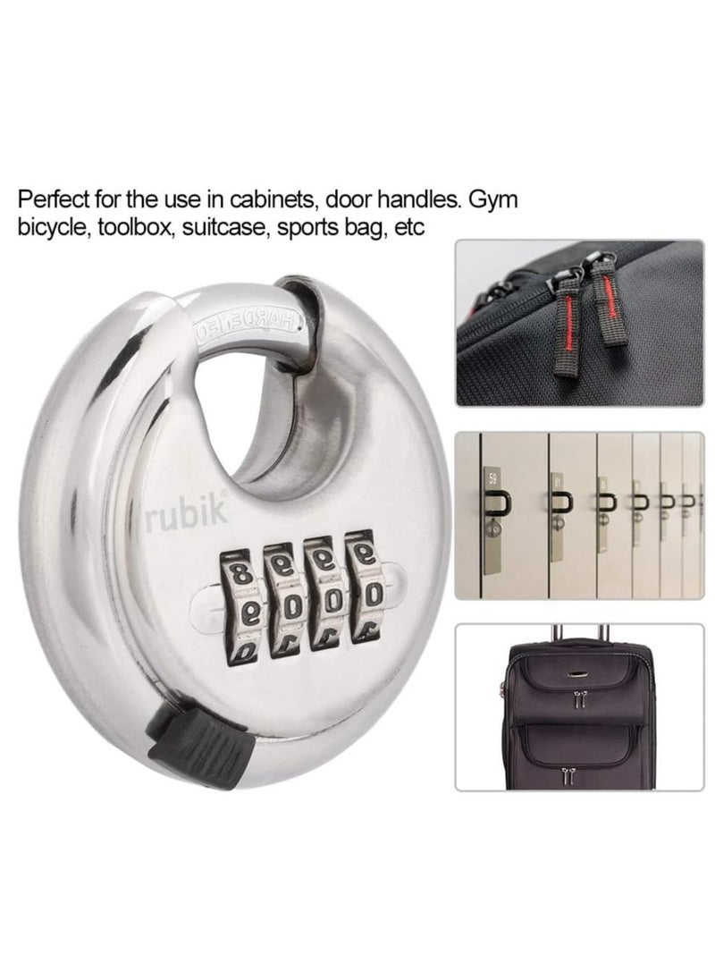 4-Digits Combination Padlock, Alloy Steel Security Lock for School, Gym, Toolbox, Closet, Wardrobe, Gate, Cabinet (2 Pack)