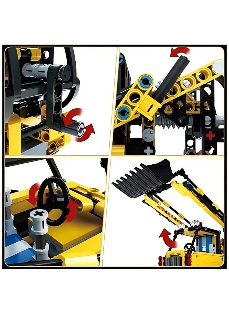 Technical bulldozer building block set, crawler excavator fixture model, STEM engineering vehicle model kit, children's toy building blocks, suitable for boys and girls, birthday and Children's Day gifts (514 pieces) 8+13014S