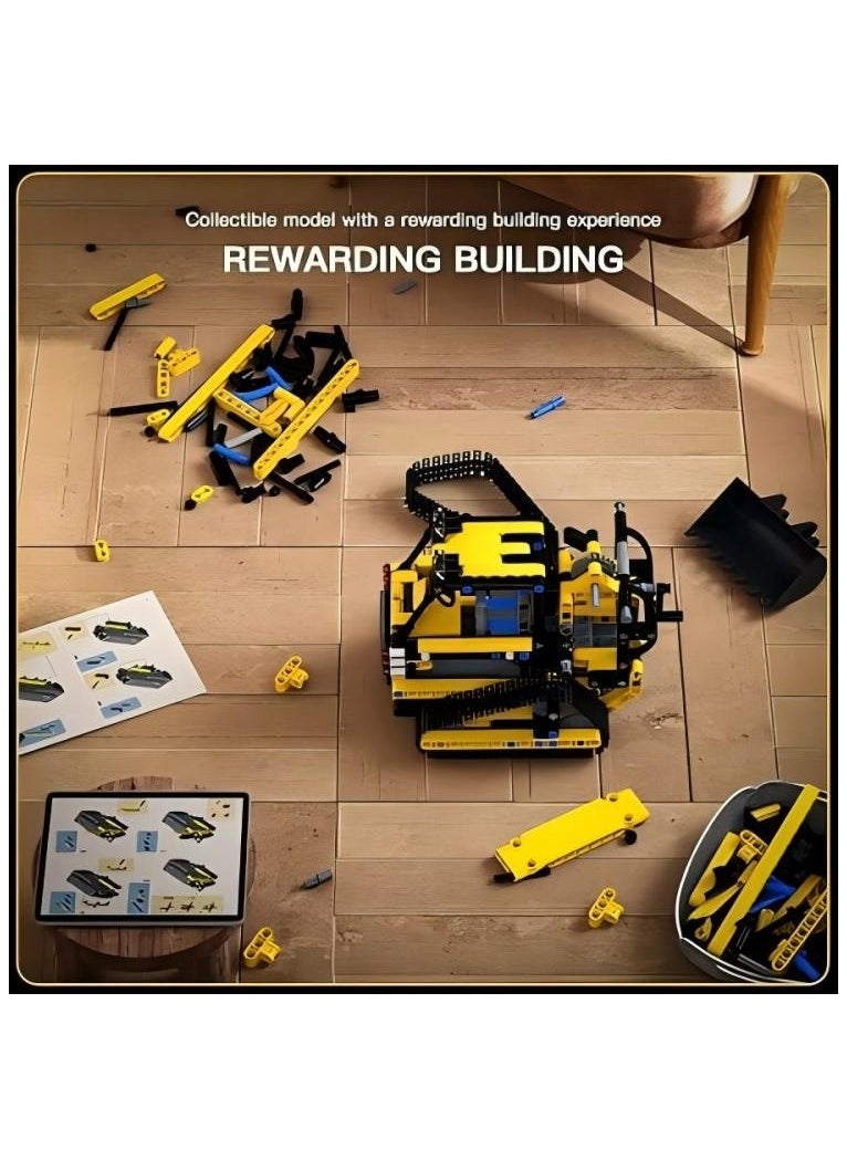 Technical bulldozer building block set, crawler excavator fixture model, STEM engineering vehicle model kit, children's toy building blocks, suitable for boys and girls, birthday and Children's Day gifts (514 pieces) 8+13014S