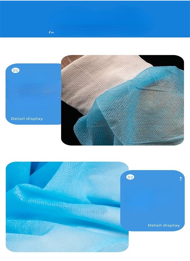 2 PCS Disposable Isolation Gowns with Long Sleeve Knit Elastic Cuffs Fully Closed Double Tie Back Lightweight Breathable Fluid Resistant Unisex