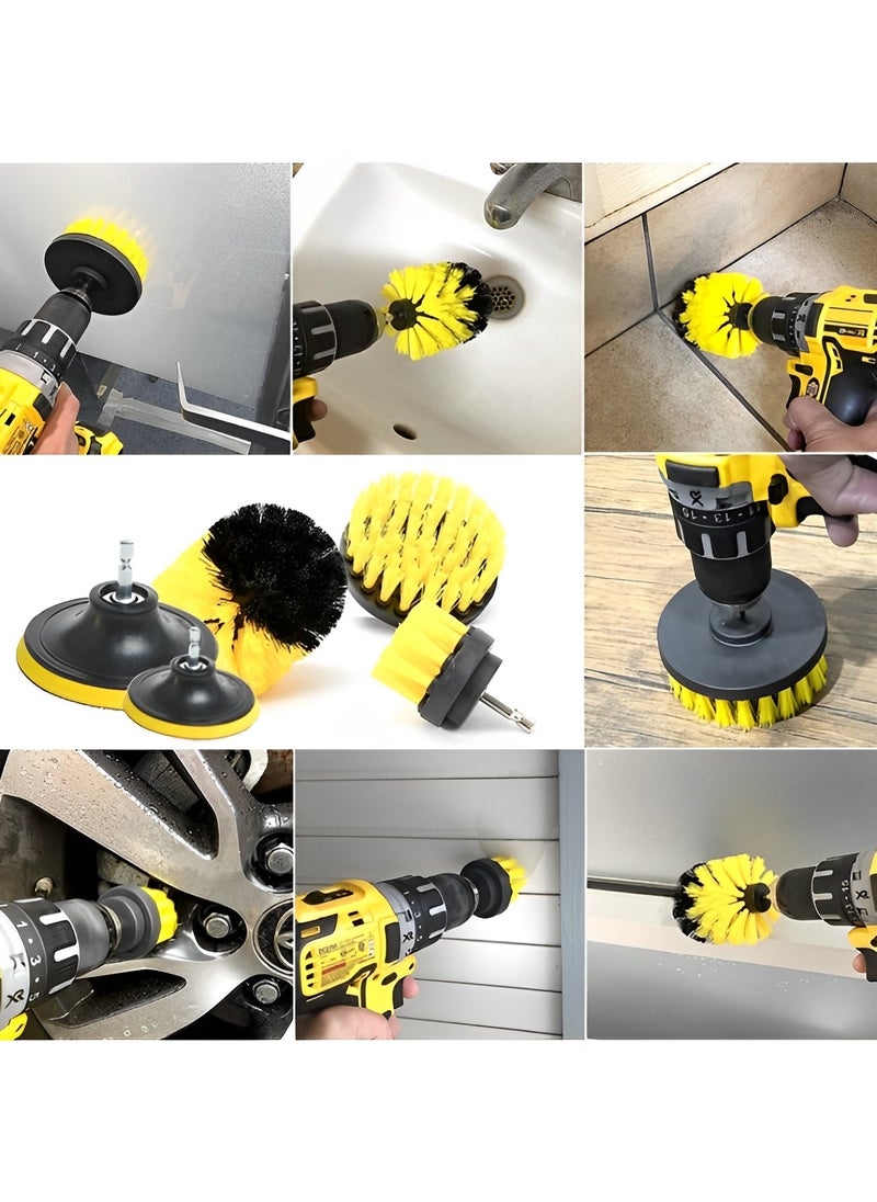 11pcs Drill Brush Attachment Set Cleaning Kit Drill Brush Electric Multi-Purpose Scrubber for Bathroom Surfaces & Grout & Floor & Tub & Shower & Tile & Kitchen & Car