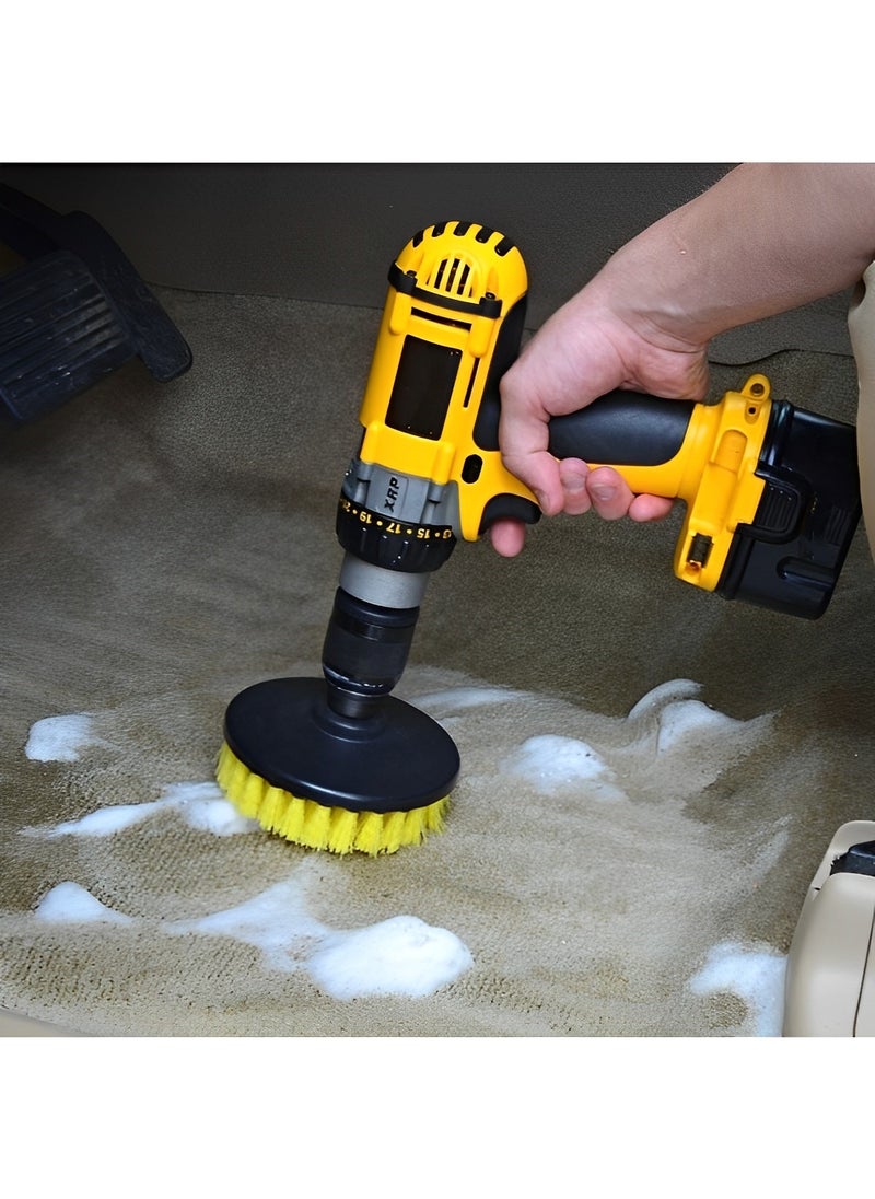 11pcs Drill Brush Attachment Set Cleaning Kit Drill Brush Electric Multi-Purpose Scrubber for Bathroom Surfaces & Grout & Floor & Tub & Shower & Tile & Kitchen & Car