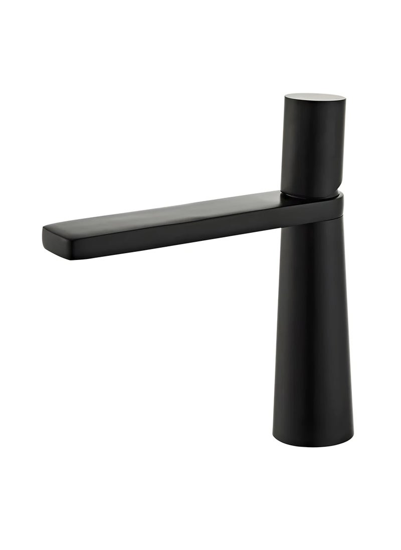 Bathroom Sink Mixer Tap - Hot and Cold Mixer Bathroom Tap - Mixer Single Handle Basin Tap (Black)