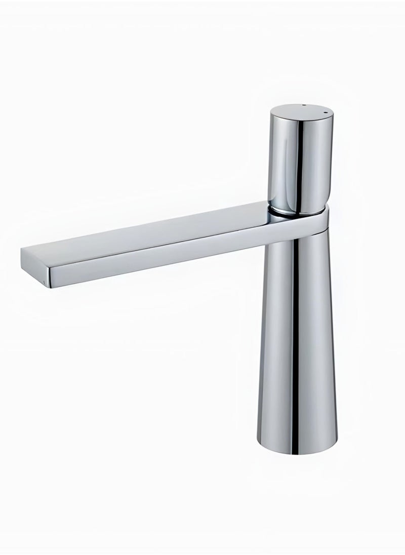 Bathroom Sink Mixer Tap - Hot and Cold Mixer Bathroom Tap - Mixer Single Handle Basin Tap (Chrome)