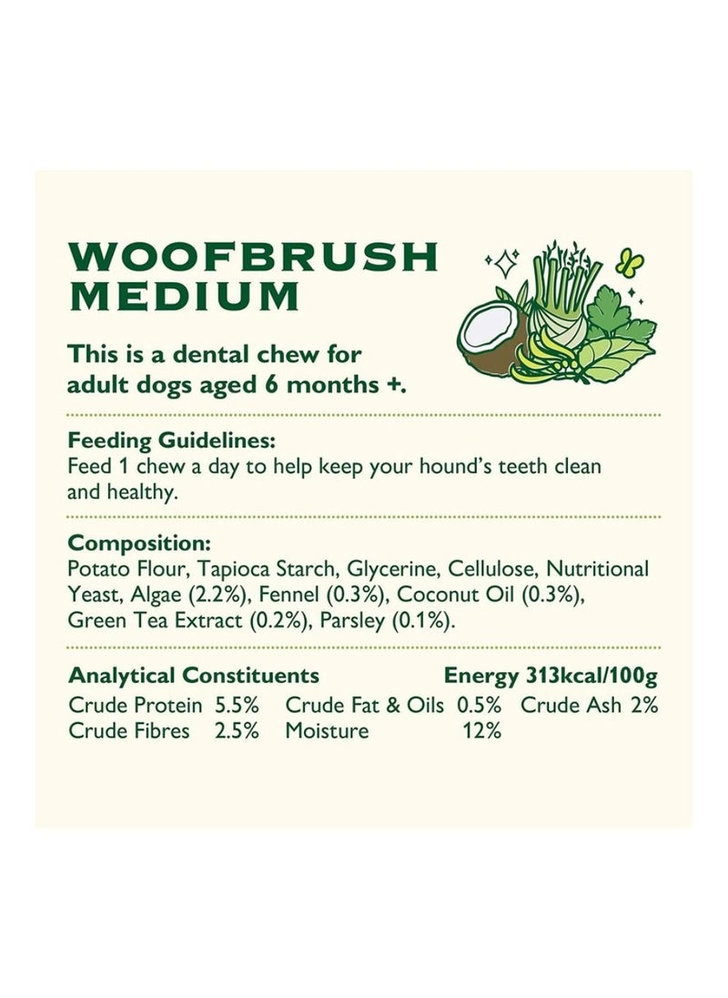 Woofbrush Dental Dog Treats for Medium 11-25kg Dogs Pack of 7