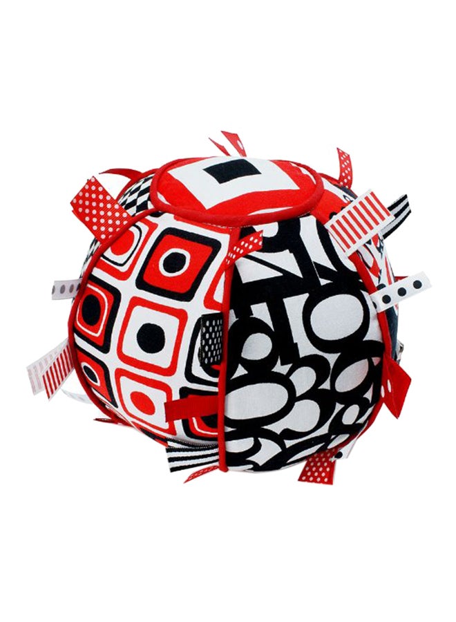 Ribbon Tag Ball for Baby - Black, White & Red