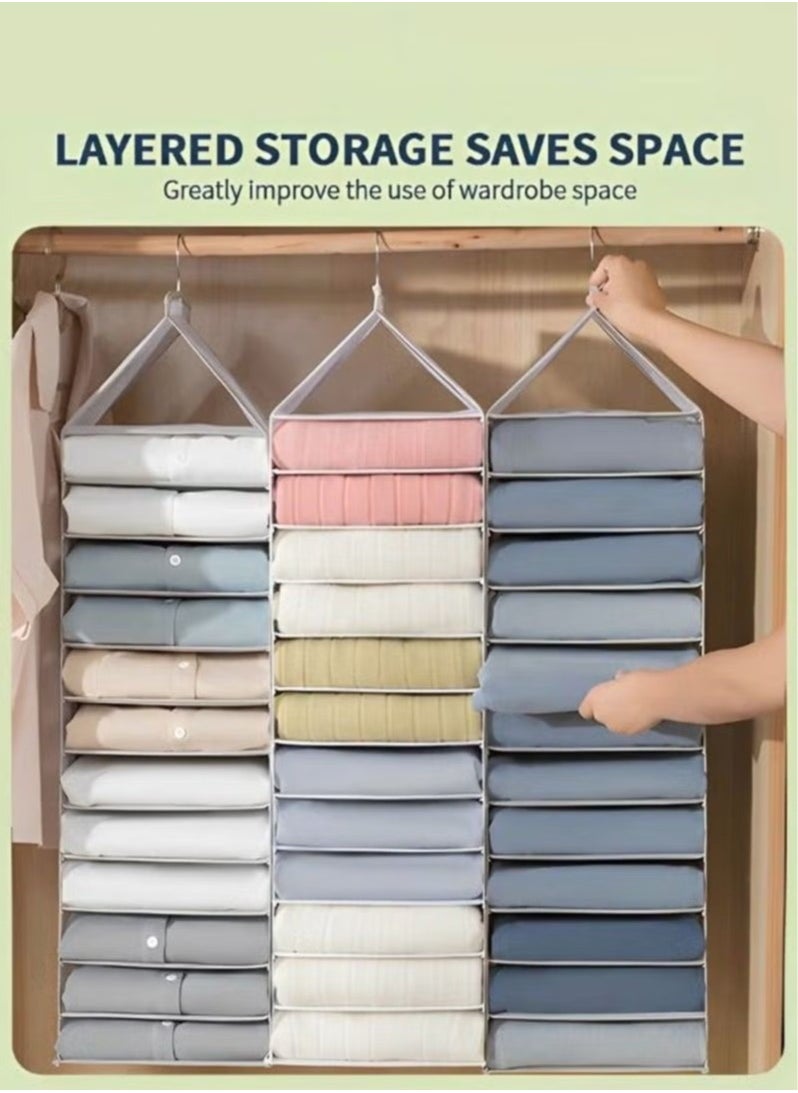 Hanging Closet Organizers and Storage,12-Shelf Closet Hanging Storage Shelves,Clothes Organizer,Trouser Hanger Pants