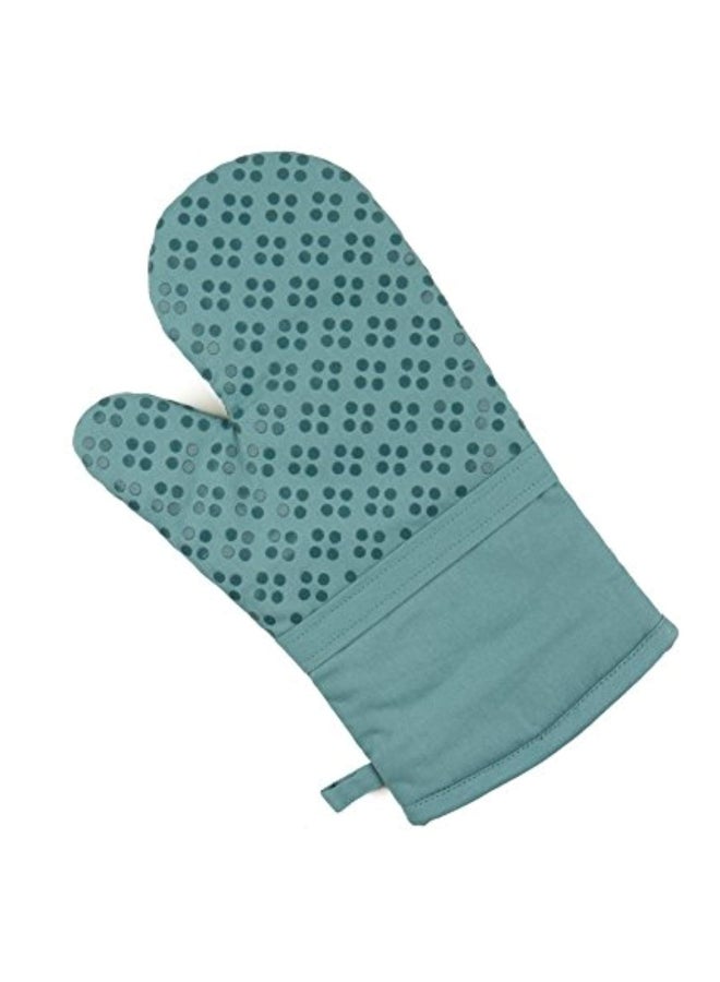 3-Piece Toffee Printed Oven Mitt And Pot Holder Set Blue