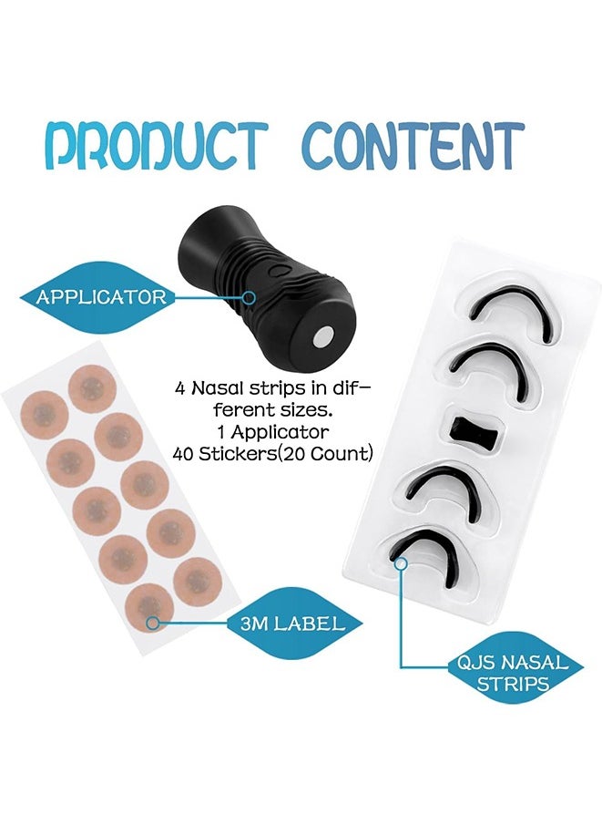 Intake Breathing Nasal, Nasal Strips Starter Kit, Reduce Snoring, Snoring Solution, Skin Safe Nasal Strips, Waterproof Sticker, Magnetic Nose Strips for Breathing, Skin Safe Anti Snoring Devices