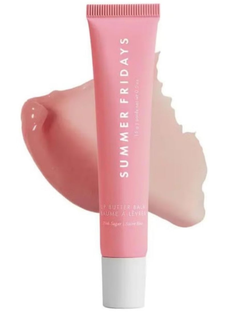 Summer Fridays Lip Butter Balm - Conditioning Lip Mask and Lip Balm for Instant Moisture, Shine and Hydration - Sheer-Tinted, Soothing Lip Care - Pink Sugar (.5 Oz)