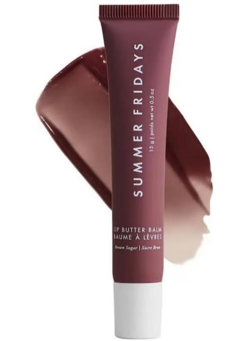 Summer Fridays Lip Butter Balm - Conditioning Lip Mask and Lip Balm for Instant Moisture, Shine and Hydration - Sheer-Tinted, Soothing Lip Care-Sheer Brown