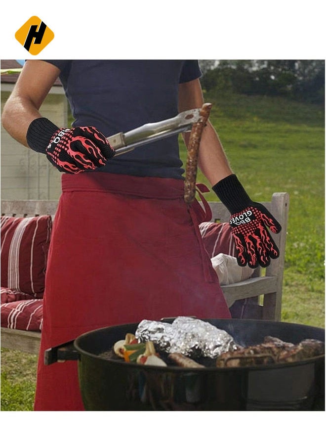 Cooking Gloves Extreme Heat Resistant Long Forearm Protection Grilling Cooking Gloves Grill & Kitchen Accessories