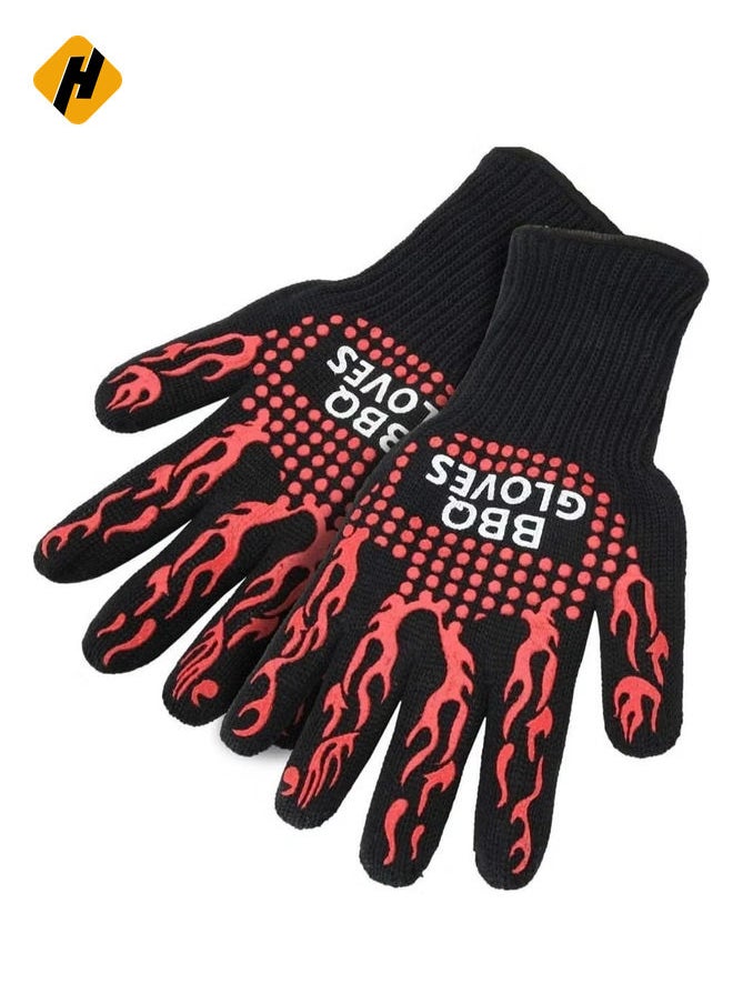 Cooking Gloves Extreme Heat Resistant Long Forearm Protection Grilling Cooking Gloves Grill & Kitchen Accessories