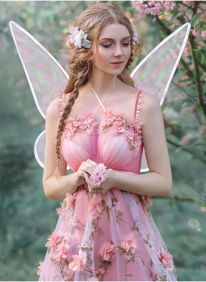 Cosplay Butterfly Wings for Girls, Fairy Wings Costume Set, Fairy Costume Set with Sparkling Sheer Butterfly Wings Cosplay