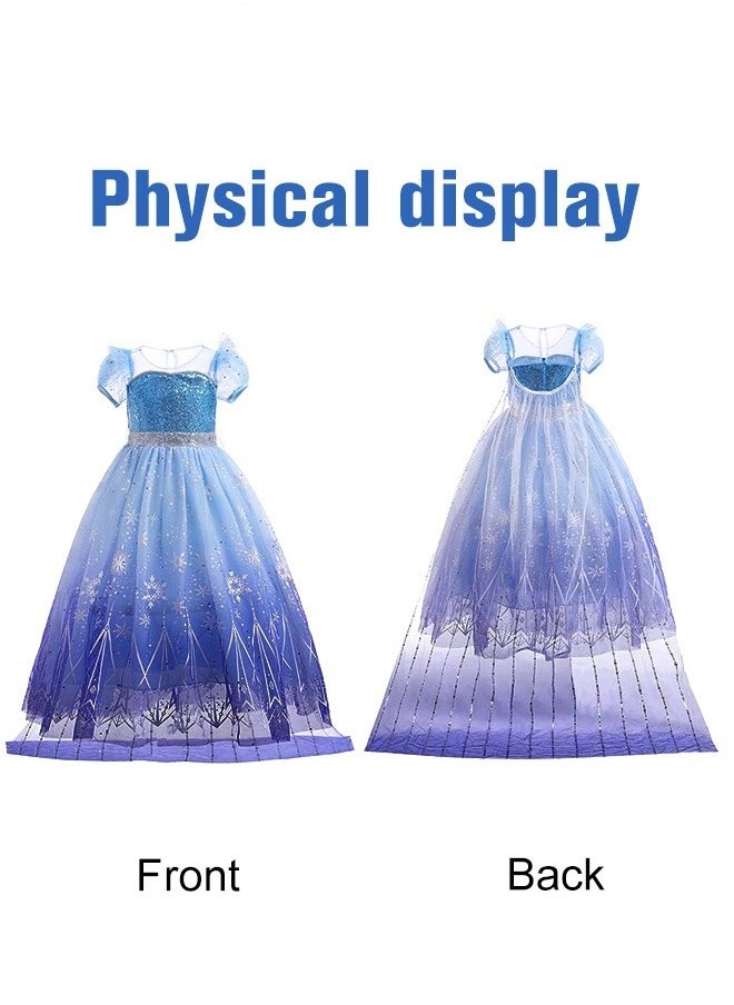 Princess Dress Set with 8 PCS Accessaries, Princess Costume with Removable Cape, Elegant Princess Dress Up Costume for Girls, Great for Fancy Dress Parties, Birthdays, Prom Outfits and Cosplay Activ