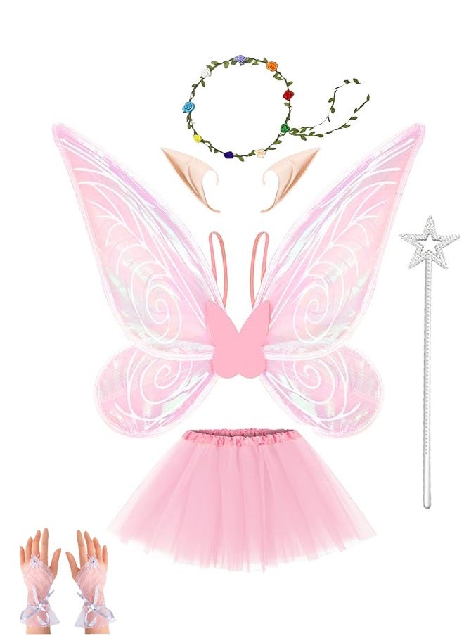 Cosplay Butterfly Wings for Girls, Fairy Wings Costume Set, Fairy Costume Set with Sparkling Sheer Butterfly Wings Cosplay