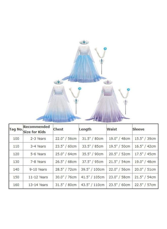 Princess Cosplay Carnival Dress-Up Costume With Accessories 140cm