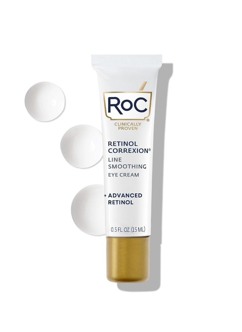 RoC Retinol Correxion Under Eye Cream for Dark Circles and Puffiness Daily Wrinkle Cream Anti Aging Line Smoothing Skin Care Treatment Stocking Stuffers for Men and Women 0 5 oz Packaging May Vary