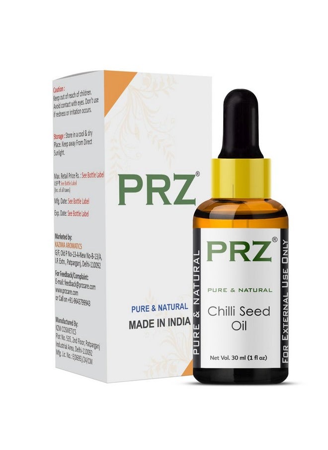 Chilli Seed Essential Oil - Pure Natural Therapeutic Grade Oil For Skin Care & Hair Care, 30 Ml