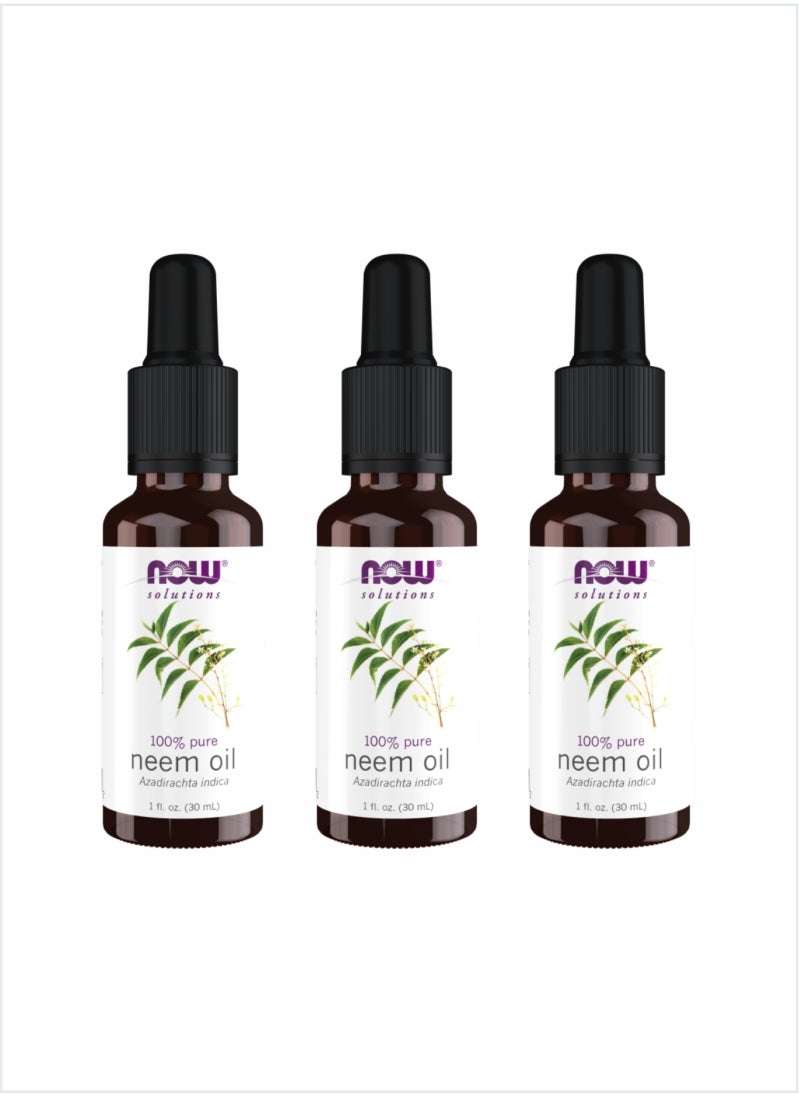 NOW Essential Oils 100% Pure Neem Oil - Natural & Purifying, 30ml (Pack of 3)