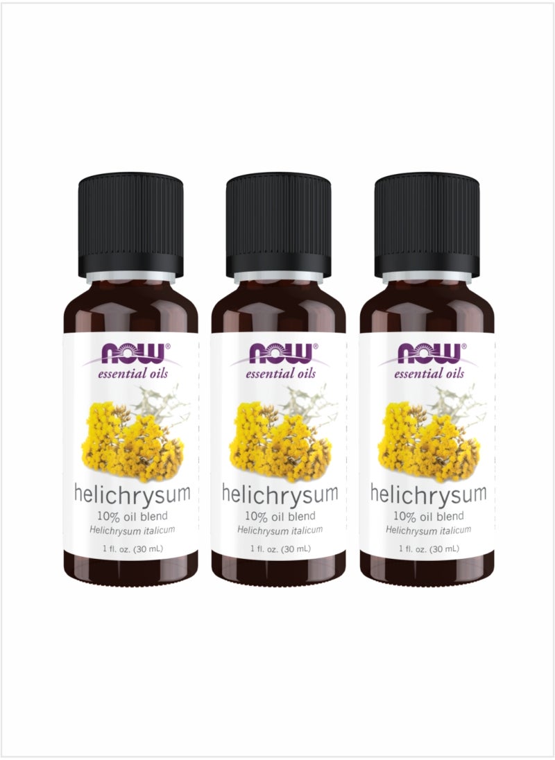 NOW Helichrysum Essential Oil Blend - Relaxing Aromatherapy, 30ml (Pack of 3)