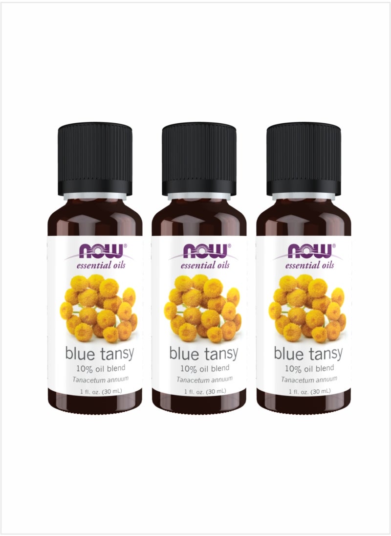 NOW Blue Tansy Essential Oil - Relaxation Aromatherapy, 30ml (Pack of 3)