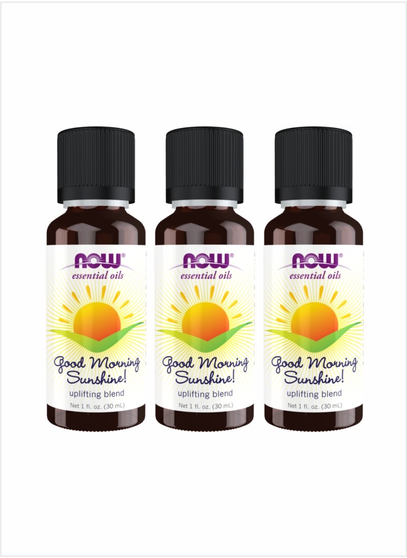 NOW Good Morning Sunshine Oil - Refreshing Morning Aromatherapy, 30ml (Pack of 3)