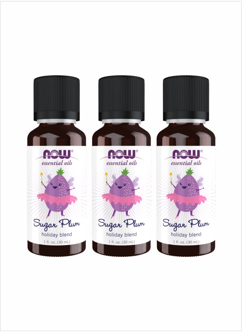 Now Essential Oils Sugar Plum Holiday Blend Oil – 30ml (Pack of 3)