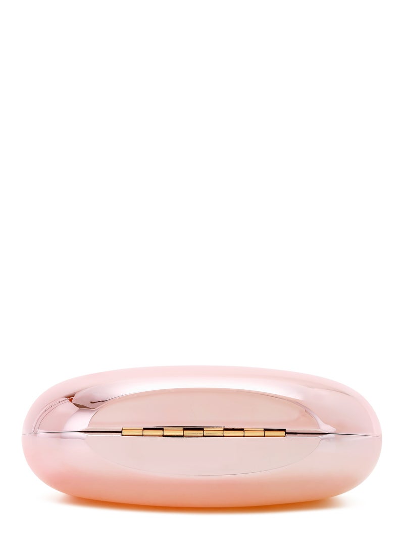 Acrylic Metallic Mini Clutch Bag in Light Pink