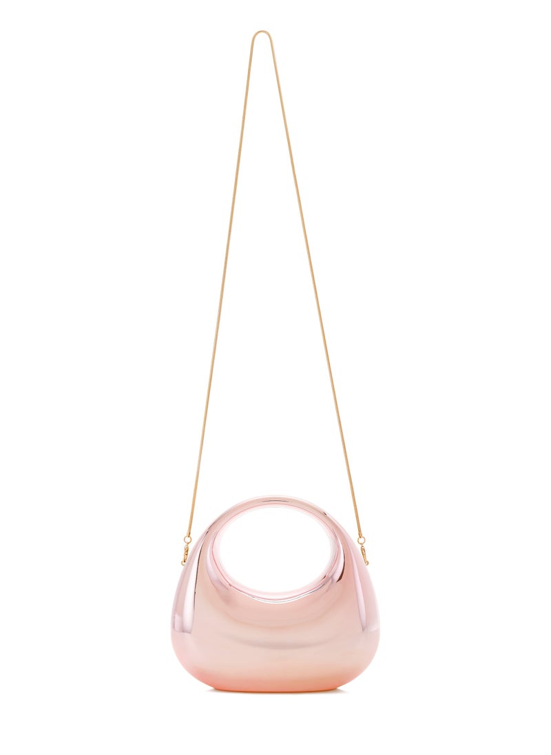 Acrylic Metallic Mini Clutch Bag in Light Pink