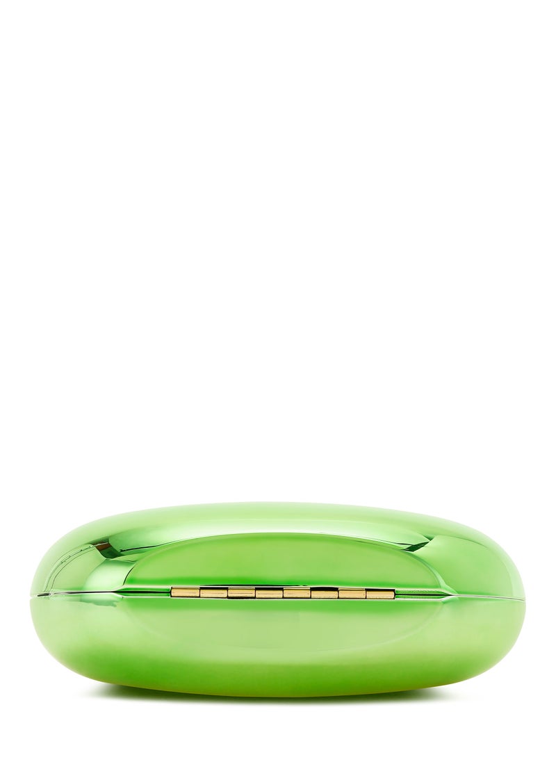 Acrylic Metallic Mini Clutch Bag in Green