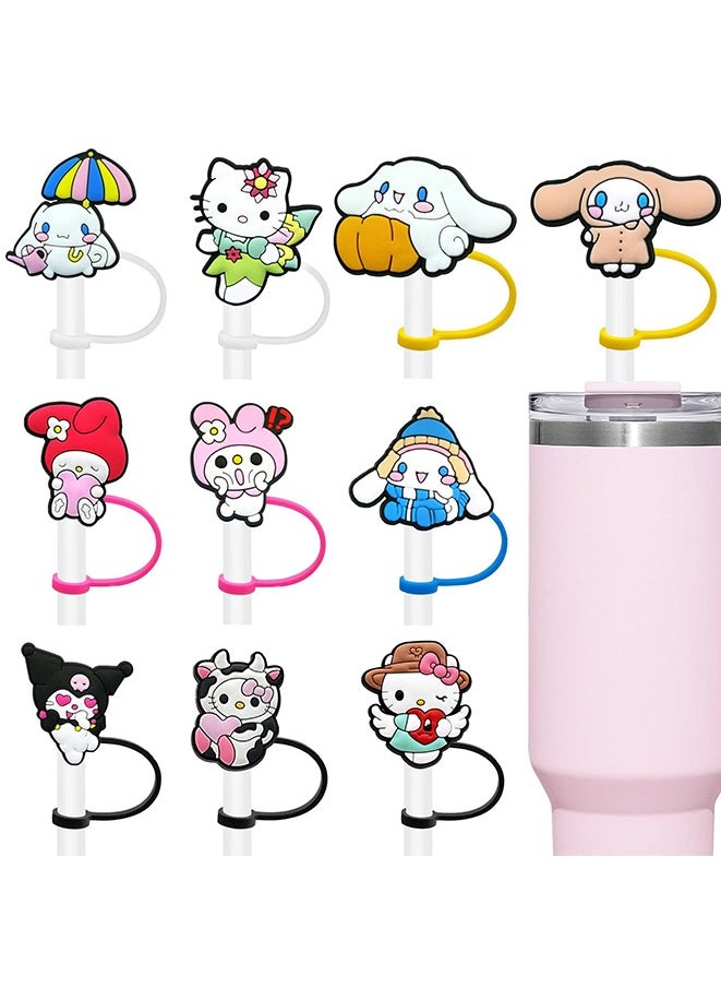 Sanrio series straw cap Kuromi Melody dust plug 0.4 in/10mm cartoon creative straw cover for Stanley Cup, Straw Topper Compatible with 30&40 Oz Tumbler