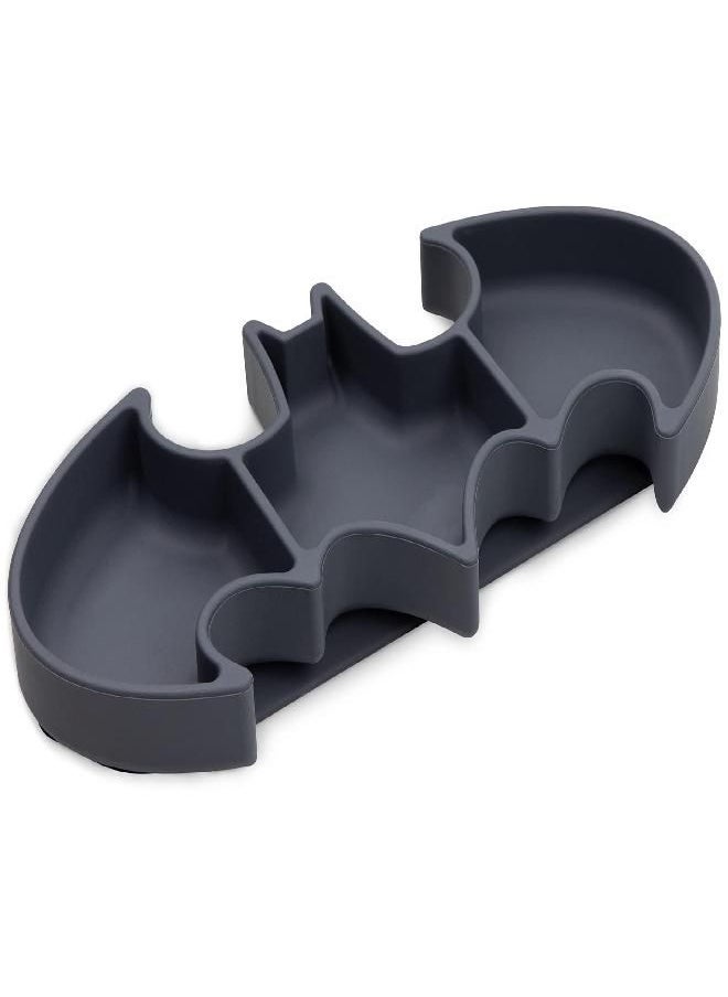 Bumkins DC Comics Silicone Grip Dish Suction, Divided & Baby Toddler Plate, BPA Free, Microwave Dishwasher Safe, Batman