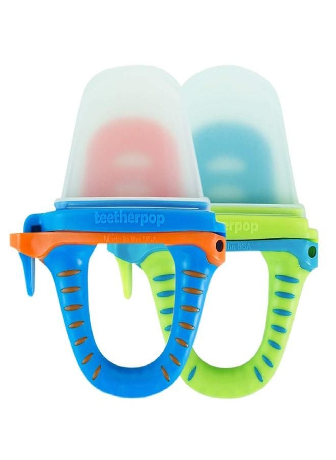 teetherpop No Mess Frozen Baby Teethers, Fill w/Breastmilk, Purees, Smoothies, Juice, USA Made, Medical Grade Materials, Soothie Pacifier, Baby Fruit Feeder, Teething Toys for Teething Relief