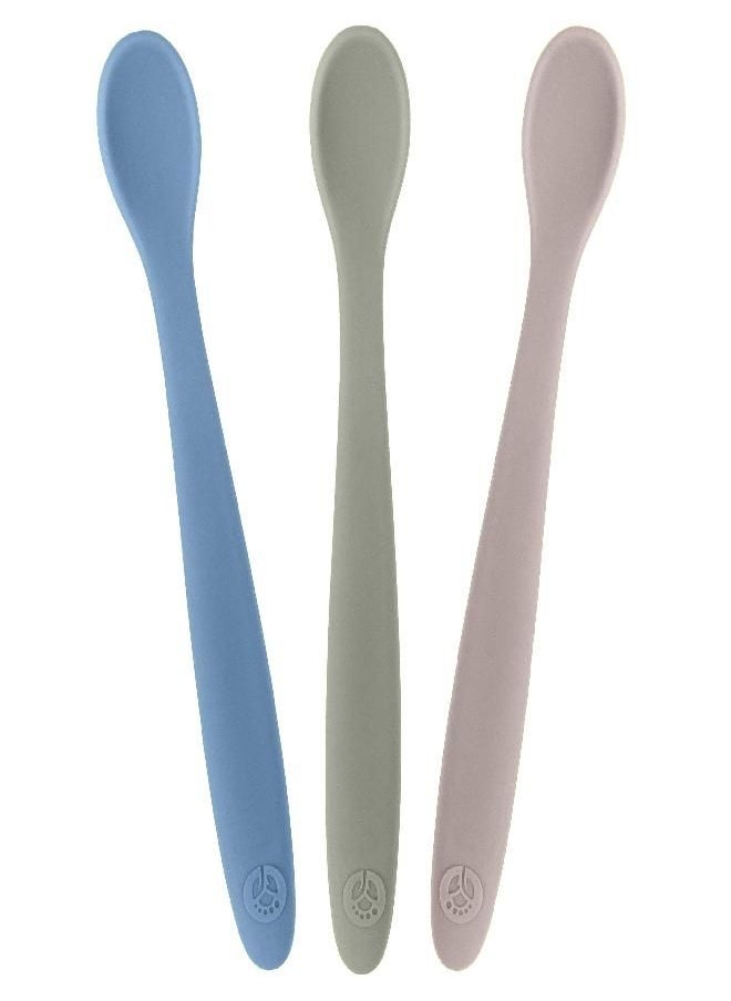 WeeSprout Silicone Baby Spoons - First Stage Infant Feeding Spoons With Soft-Tip, Bendable Baby Utensils for Parent & Self-Feeding, Ultra-Durable & Chewproof, Dishwasher Safe, Set of 3