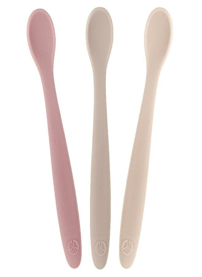 WeeSprout Silicone Baby Spoons - First Stage Infant Feeding Spoons With Soft-Tip, Bendable Baby Utensils for Parent & Self-Feeding, Ultra-Durable & Chewproof, Dishwasher Safe, Set of 3