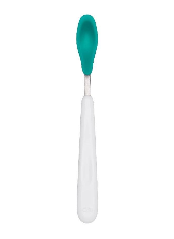 OXO Tot Feeding Spoon Set With Soft Silicone, Teal 6.3x0.8 Inch (Pack of 2)