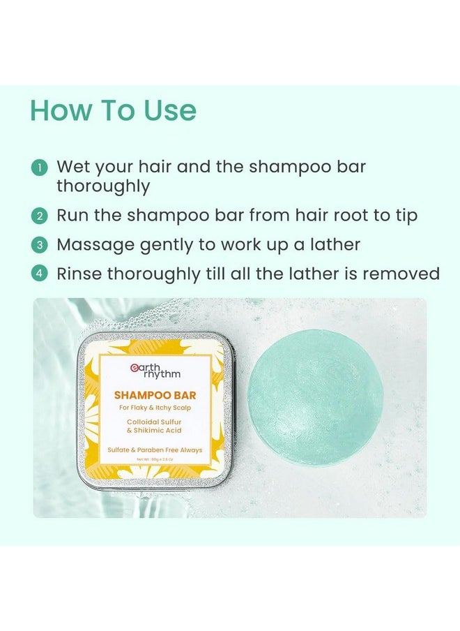 Antidandruff Shampoo Bar For Itchy & Flaky Scalp | Men & Women | Contains Arnica Peppermint & Menthol Extracts | Sulphate & Paraben Free 80Gm (Cardboard)